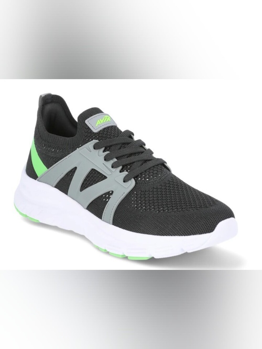 Avia Men's Quickflash Running Sneakers.   Black w/ Green Trim Various Sizes  NWT